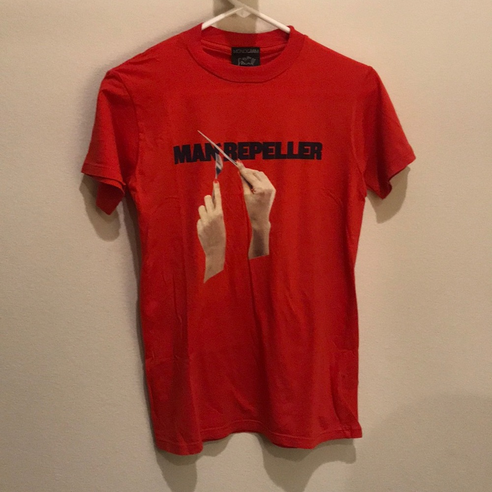 Monogram brand red “Man Repeller” classic tee